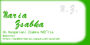 maria zsabka business card